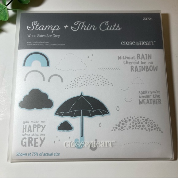 Scrapbook Other - CTMH • “When Skies are Grey” Clear Stamp and Die Set